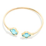 Wholesale metal Cuff Bracelet Glass Crystal Clover Accents D