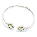 Wholesale metal Cuff Bracelet Glass Crystal Clover Accents D
