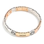Wholesale metal BEST MOM EVER Stretch Bracelet D Card Reads MOM another word lov