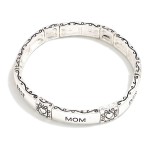 Wholesale metal BEST MOM EVER Stretch Bracelet D Card Reads MOM another word lov