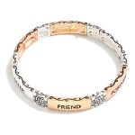 Wholesale metal Sister Friend Forever Stretch Bracelet D Card Reads Love Side si