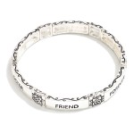 Wholesale metal Sister Friend Forever Stretch Bracelet D Card Reads Love Side si