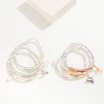 Wholesale set Three Metal Beaded Stretch Charm Bracelets Blessed Believe Faith M