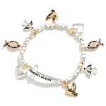 Wholesale metal Beaded Charm Bracelet Crosses Angels Serenity Prayer D Card Read