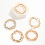 Wholesale set Three Metal Beaded Stretch Bracelets Star Beads D