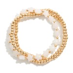 Wholesale set Three Metal Beaded Stretch Bracelets Star Beads D