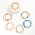 Wholesale set Two Beaded Stretch Bracelet Stone Beads Star Beads D