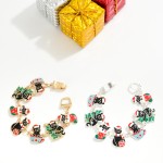 Wholesale linked Enamel Christmas Cats Chain Link Bracelet D
