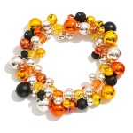 Wholesale halloween Beaded Jingle Bell Stretch Bracelet D