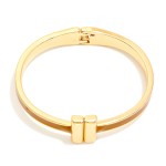 Wholesale metal Hinged Bangle Bracelet Gold Bar Closure D