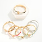 Wholesale metal Hinged Bangle Bracelet Gold Bar Closure D