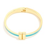 Wholesale metal Hinged Bangle Bracelet Gold Bar Closure D