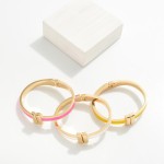 Wholesale metal Hinged Bangle Bracelet Gold Bar Closure D