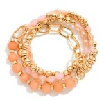 Wholesale set Four Beaded Stretch Bracelets Semi Precious Stone Faceted Beads Ch