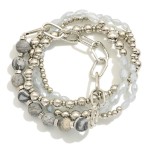 Wholesale set Four Beaded Stretch Bracelets Semi Precious Stone Faceted Beads Ch