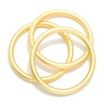 Wholesale set Three Matte Metal Bangle Bracelets D