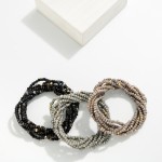 Wholesale set Seven Petite Bead Beaded Bracelets Faceted Beads D