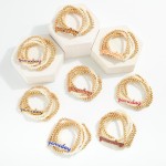 Wholesale set Five Pearl Metal Beaded Stretch Bracelets Enamel Gameday Charm D