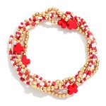 Set Of Five Game Day Beaded Stretch Bracelets Featuring Heishi Beads 

- Approximately 2.5" D