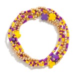 Wholesale set Five Game Day Beaded Stretch Bracelets Heishi Beads D