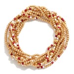 Wholesale set Nine Petite Bead Game Day Stretch Bracelets D