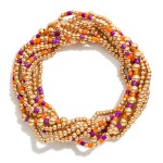 Wholesale set Nine Petite Bead Game Day Stretch Bracelets D