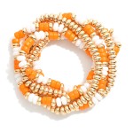 Wholesale set Five Beaded Game Day Stretch Bracelets D