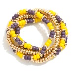 Wholesale set Five Beaded Game Day Stretch Bracelets D