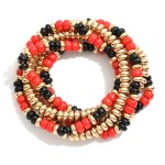 Wholesale set Five Beaded Game Day Stretch Bracelets D