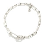 Wholesale paperclip Chain Link Bracelet Rhinestone Studded Links Gold Dipped D E