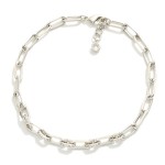 Wholesale paperclip Chain Link Bracelet Cubic Zirconia Details Gold Dipped D Ext