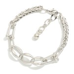 Wholesale spiga Chain Link Bracelet Oval U Links Gold Dipped D Extender L