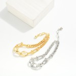 Wholesale spiga Chain Link Bracelet Oval U Links Gold Dipped D Extender L