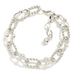 Wholesale chain Link Bracelet Twisted Metal Links Gold Dipped L Extender L