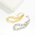 Wholesale chain Link Bracelet Twisted Metal Links Gold Dipped L Extender L