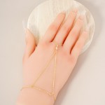 Wholesale chain Link Hand Chain Bracelet Glass Crystal Detail Gold Dipped D