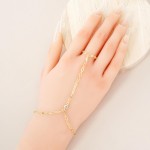 Wholesale chain Link Hand Chain Bracelet Glass Crystal Rhinestone Details Gold D