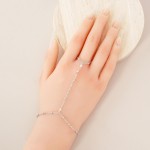 Wholesale chain Link Hand Chain Bracelet Glass Crystal Metal Bead Stations Gold