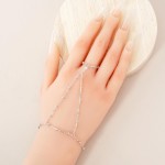 Wholesale chain Link Hand Chain Bracelet Glass Crystal Metal Bead Stations Gold