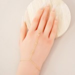 Wholesale chain Link Hand Chain Bracelet Glass Crystal Accents Gold Dipped D