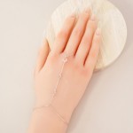 Wholesale chain Link Hand Chain Bracelet Glass Crystal Accents Gold Dipped D