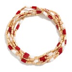 Wholesale set Five Metal Beaded Stretch Bracelets Glass Crystal Beads D