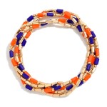 Wholesale set Five Metal Beaded Stretch Bracelets Glass Crystal Beads D