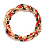 Wholesale set Five Metal Beaded Stretch Bracelets Glass Crystal Beads D