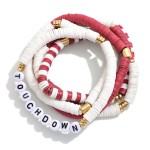 Wholesale heishi Bead Beaded Stretch Bracelets TOUCHDOWN Beads L