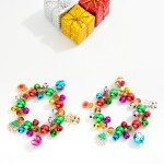 Wholesale metallic Bead Beaded Stretch Bracelet Jingle Bells Metal Christmas Cha