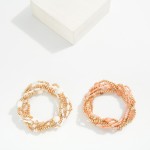 Wholesale set Seven Beaded Stretch Bracelets Metal Stone Seed Beads D