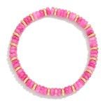 Wholesale beaded Stretch Bracelets Flatted Gold Beads Disc Beads D