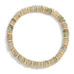 Wholesale beaded Stretch Bracelets Flatted Gold Beads Disc Beads D