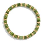 Wholesale beaded Stretch Bracelets Flatted Gold Beads Disc Beads D